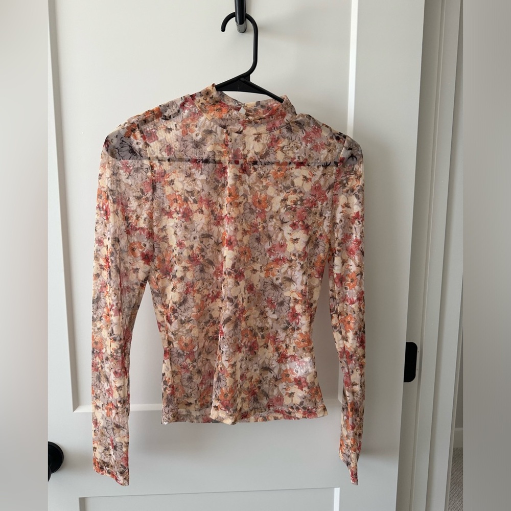 Vici Sheer Floral Long Sleeve Blouse
